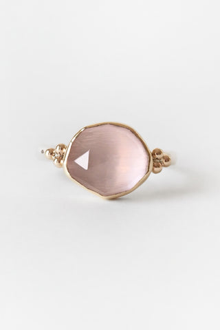 Geometric Rose Quartz Ring