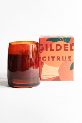 Gilded Citrus Glass Candle