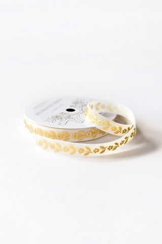Gold Daisy Velvet Ribbon