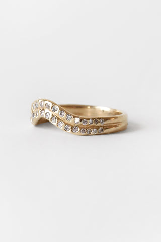 Gold Double Halo Band Ring