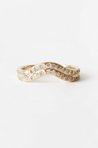 Gold Double Halo Band Ring