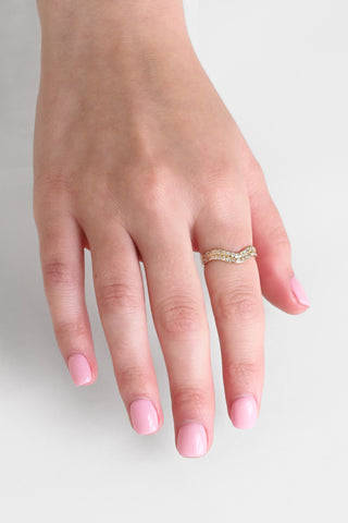 Gold Double Halo Band Ring