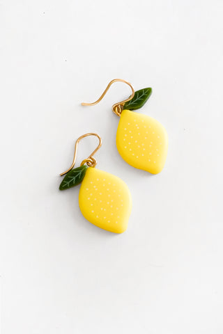 Gold Lemon Earrings Small