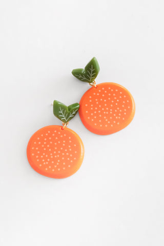 Gold Orange Earrings