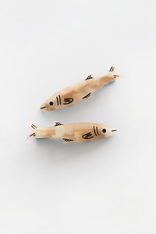 Gold Sardine Alligator Hair Clip Set