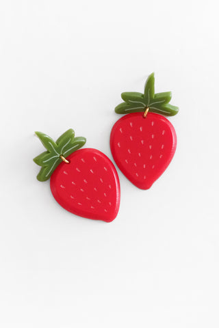 Gold Strawberry Earrings