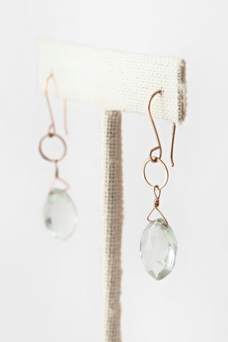 Green Amethyst Droplet Earrings