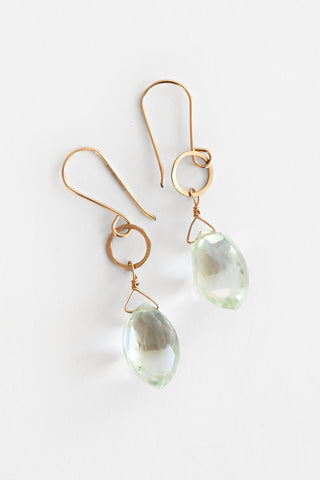 Green Amethyst Droplet Earrings
