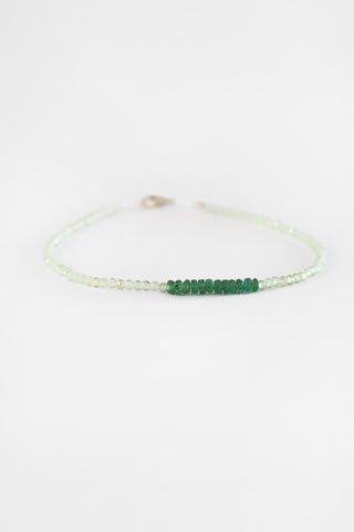 Green Amethyst + Emeralds Bracelet