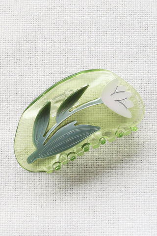 Green Lily Vintage Flower Hair Claw Clip