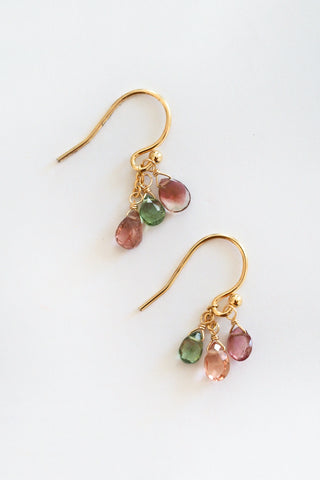 Gold Tiny Semi-Teardrop Cluster Earring