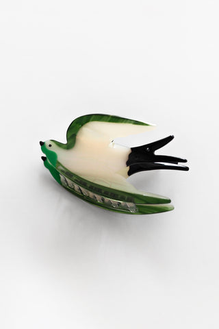 Green Swallow Claw Clip