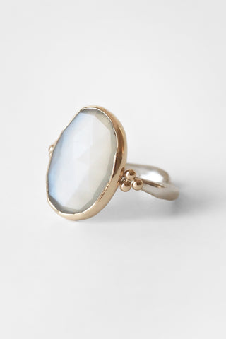 Grey Moonstone Seagrass Ring