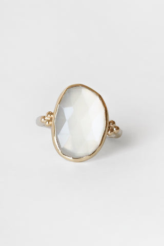 Grey Moonstone Seagrass Ring