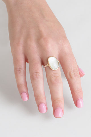 Grey Moonstone Seagrass Ring
