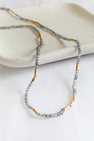 Grey Quartz + Gold Vermeil Necklace