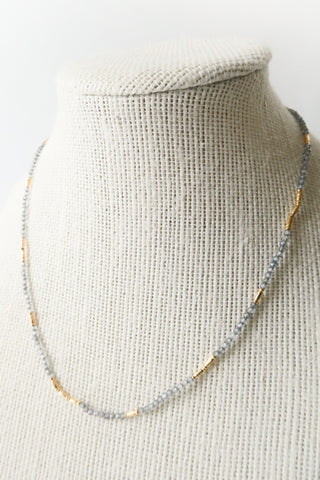 Grey Quartz + Gold Vermeil Necklace