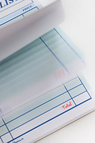 Guest Check Notepad Grocery List