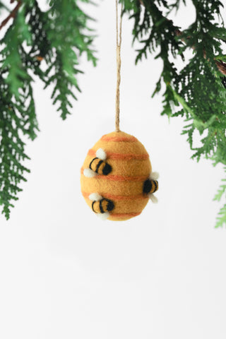 Handmade Busy Beehive Ornament
