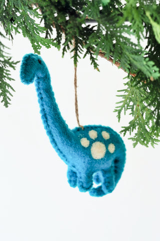 Handmade Felt Brontosaurus Ornament