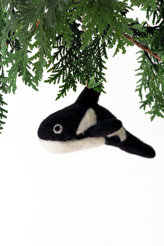 Handmade Felt Orca Ornament