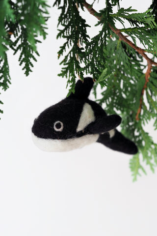 Handmade Felt Orca Ornament