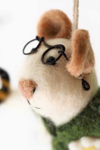 Handmade Isaac the Mouse Ornament