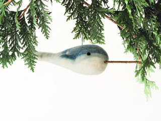 Handmade Nora the Narwhal Ornament