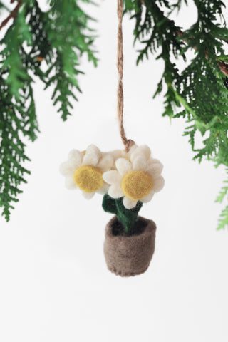 Handmade Pot O' Daisies Ornament