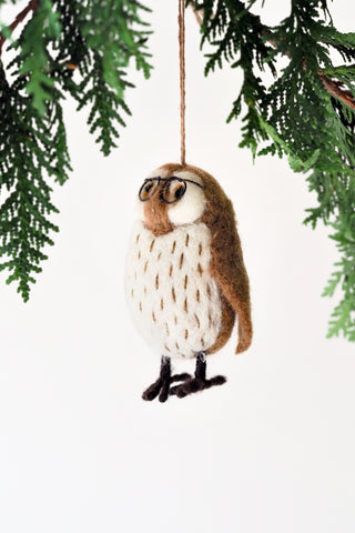 Handmade Wilson the Wise Owl Ornament