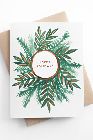 Happiest Holidays Wreath Greeting Card