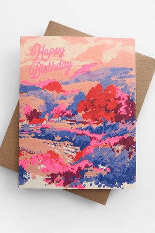 Happy Birthday Countryside Greeting Card