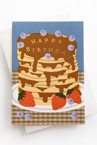 Happy Birthday Pancakes Greeting Card