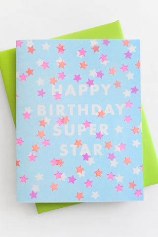 "Happy Birthday Super Star" Greeting Card