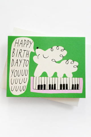 Happy Birthday To You Dog & Keyboard Greeting Card