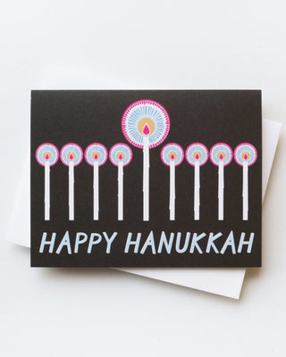 Happy Hannukah Menorah Greeting Card