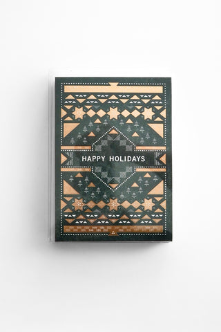 Happy Holidays Sashiko Greeting Card Set