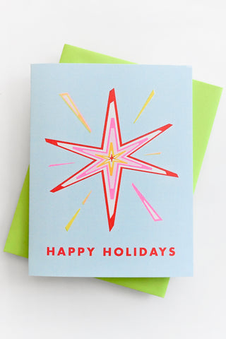 "Happy Holidays" Star Greeting Card