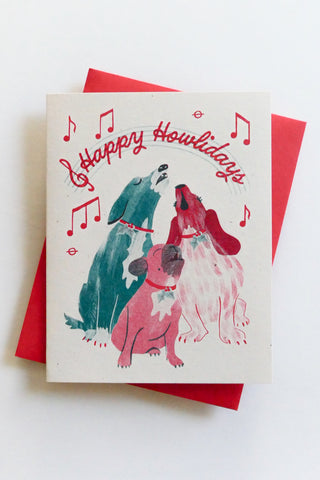 Happy Howlidays Dogs Greeting Card
