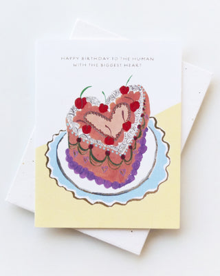 Heart Shaped Cake Greeting Card