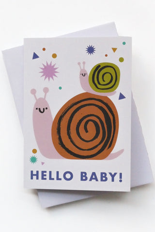 Hello Baby, Snails Greeting Card