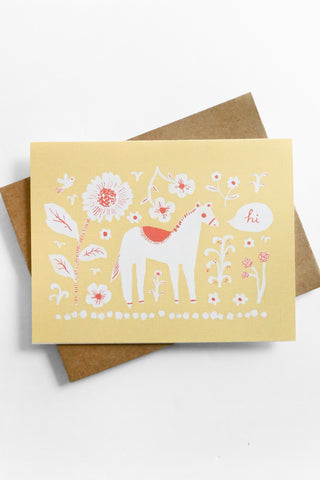 Hi Horse Greeting Card