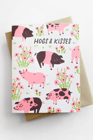 Hogs & Kisses Greeting Card