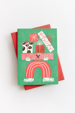 Holiday Presents Letterpress Greeting Card