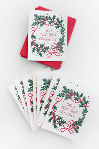 Holly Wreath Greeting Card Box