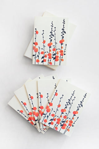 Hollyhock Lettpress Greeting Card Set
