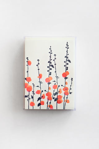Hollyhock Lettpress Greeting Card Set
