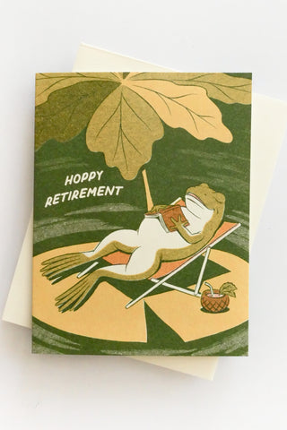 Hoppy Retirement Frog Greeting Card