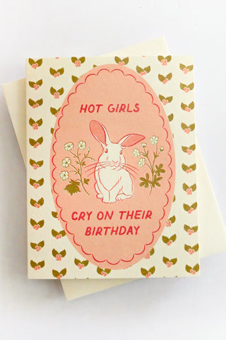 Hot Girls Cry On Their Birthday Greeting Card
