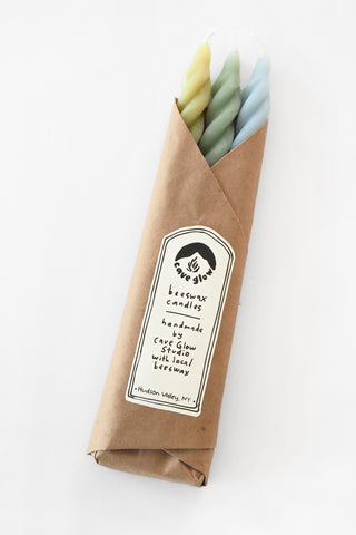 Hydrangea Beeswax Spiral Tapers